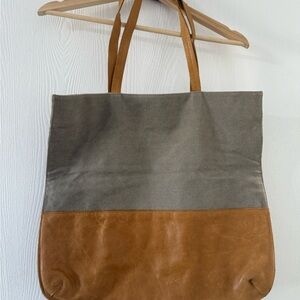 Hearth & Hand Gray and Tan Tote Bag
